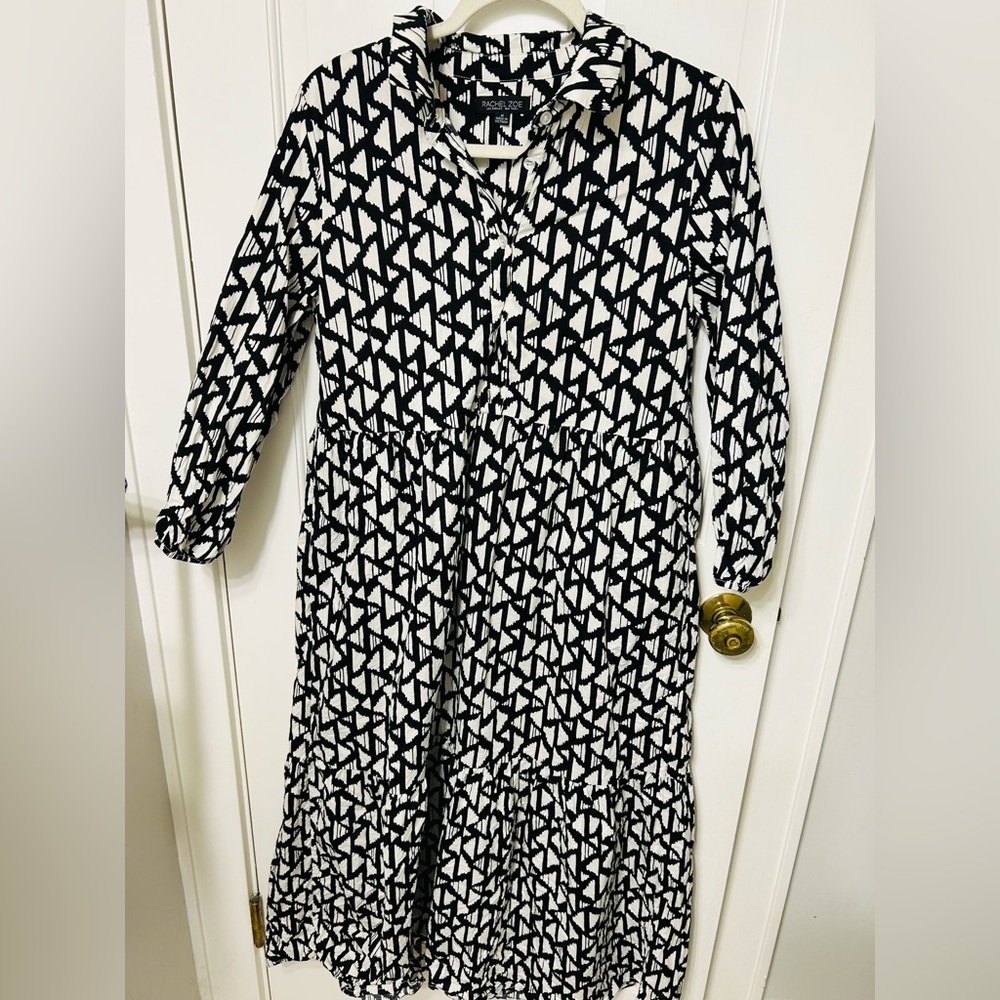 Rachel Zoe Black and White Patterned Dress